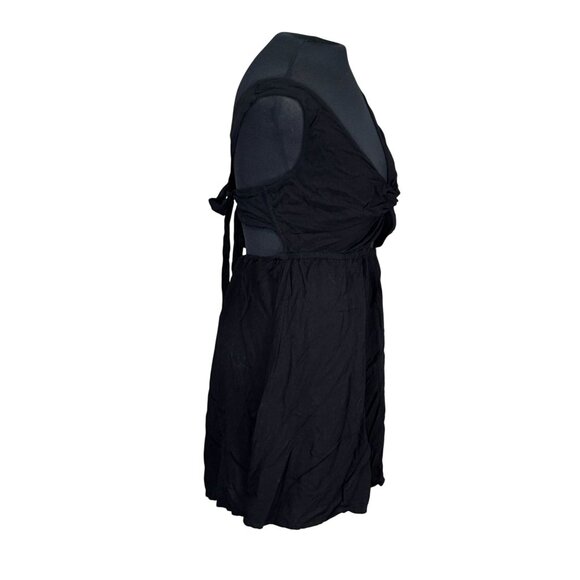 ASOS Black Sleeveless Mini Dress With Front Knot Detail Open Back Womens Size 8 - Picture 2 of 8